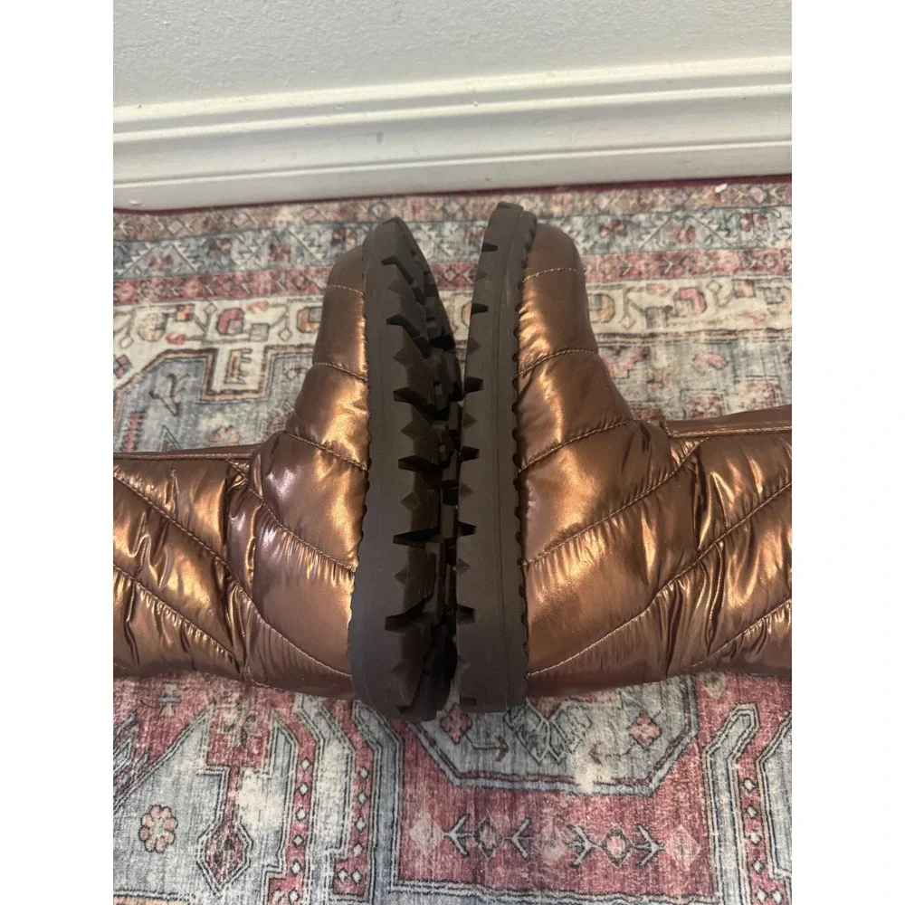 Jambu Icicle Metallic Bronze Puffer Boots Faux Fur Lined Winter Warm Size 6M NEW
